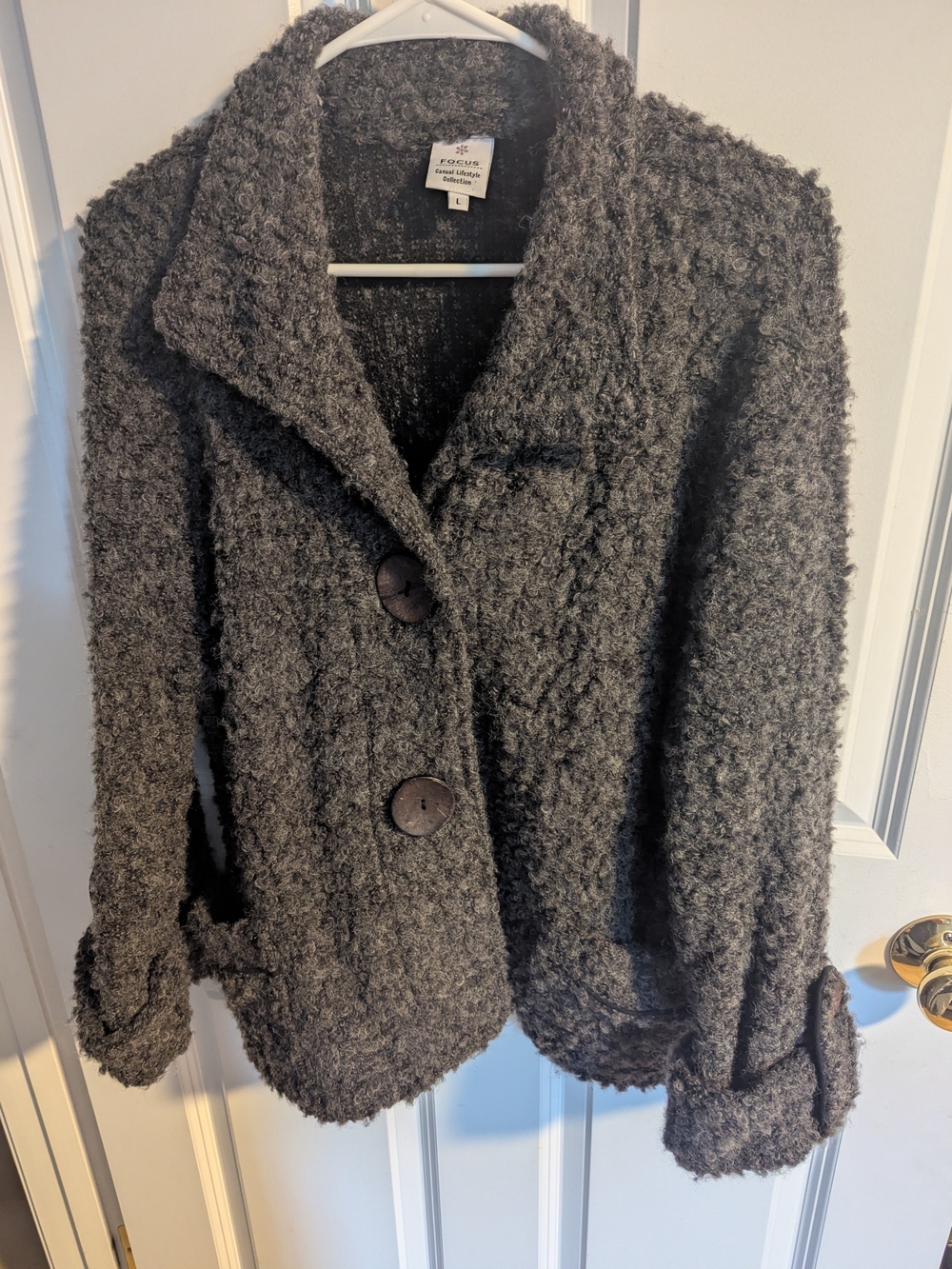 Focus Vintage Gray Teddy Bouclé Jacket